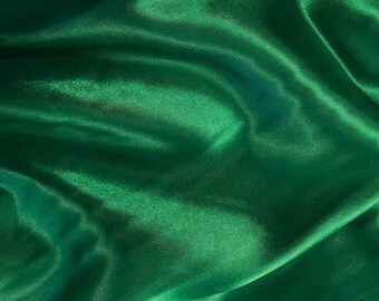 Flag Green - Crepe Back Satin Bridal Fabric Draper-Prom-wedding-nightgown- Soft 58"-60" Inches Sold by The Yard.