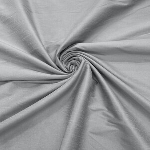 Light Silver - Polyester Dupioni Faux Silk Fabric/ 55” Wide/Wedding Fabric/Home Decor.