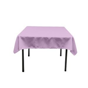 Square Polyester Poplin Table Overlay - Diamond. Choose Size Below - Lilac.