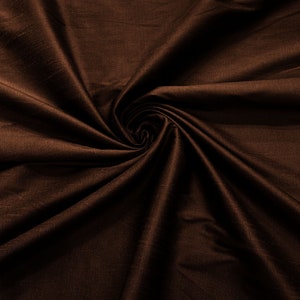 Dark Brown - Polyester Dupioni Faux Silk Fabric/ 55” Wide/Wedding Fabric/Home Decor.