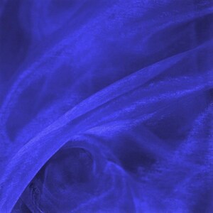 Royal Blue - 100% Polyester Soft Light Weight, Sheer, See Through Crystal Organza Fabric. 58/60&quot; Wide, Sold By The Yard.