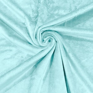Minky Smooth Soft Solid Plush Faux Fake Fur Fabric Polyester- Sold by the yard - Icy Blue