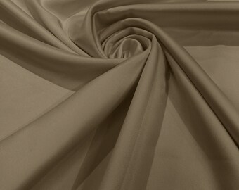 NEW - 95 Percent Polyester 5% Spandex, 58 Inches Wide Matte Stretch L'Amour Satin Fabric, Sold By The Yard - Tape