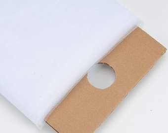 White - 54" Wide by 40 Yards Long (120 Feet) Polyester Tulle Fabric Bolt, for Wedding and Decoration, Sold By The Roll.