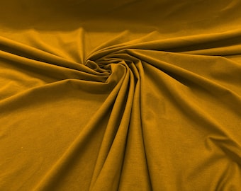 58/60" Wide  Cotton Jersey Spandex Knit Blend 95% Cotton 5 percent Spandex/Stretch Fabric/Costume - Mustard