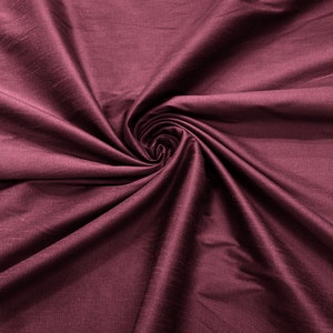 Wine - Polyester Dupioni Faux Silk Fabric/ 55” Wide/Wedding Fabric/Home Decor.