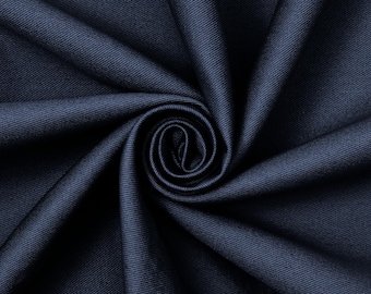 Cotton Twill Fabric | 58'' Wide/Cotton/Medium Weight/Clothing/Denim/Dress | Jackets/Pants/Weave - Navy Blue