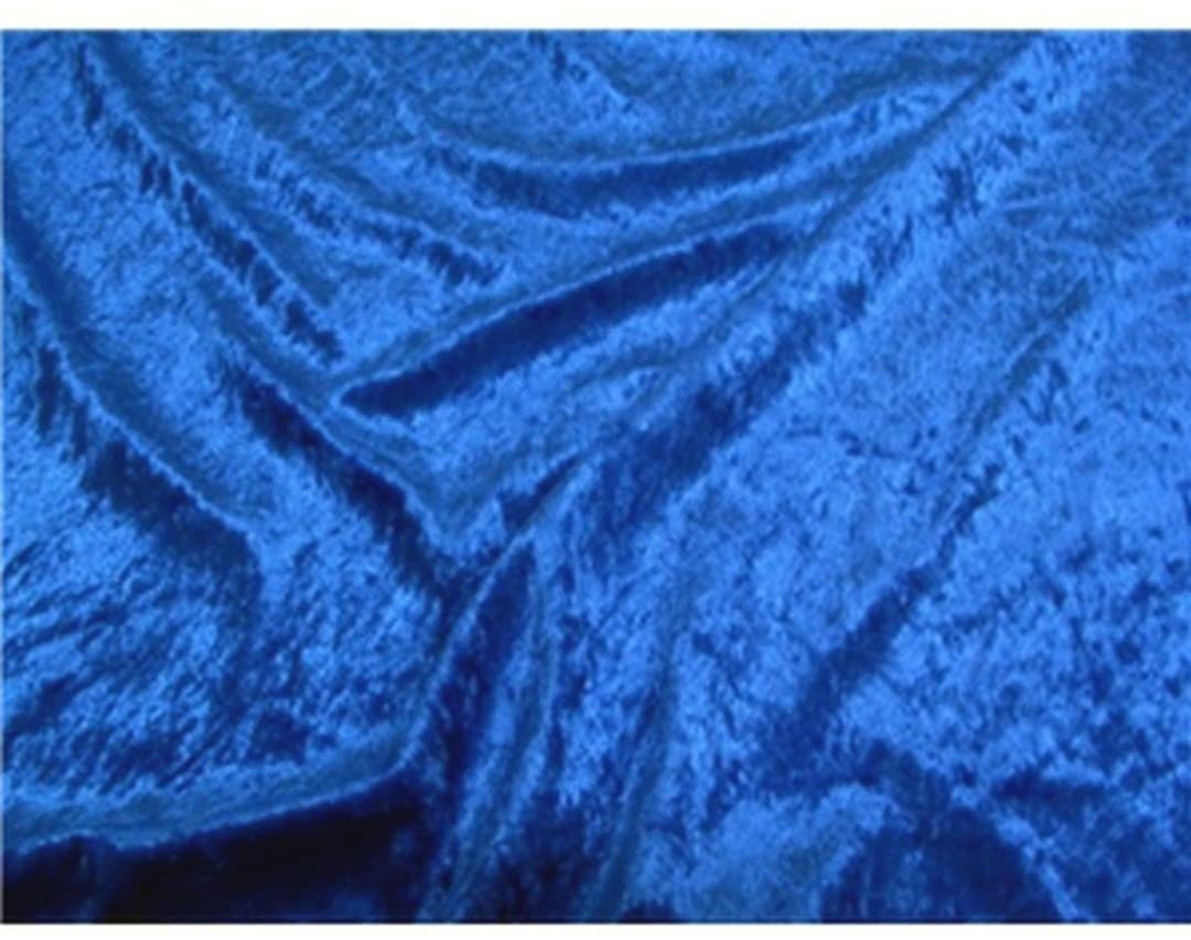 Stretch Crushed Velvet 62 Fabric By The Yard - Royal Blue