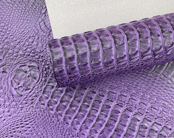 Passion Purple Florida Gator 3D Embossed Vinyl Fabric / 2 Tone Crocodile Vinyl Leather 54" Wide
