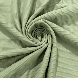 Stretch Rib Knit Fabric Polyester Spandex (by The Yard) - Sage Green