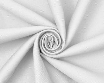 Cotton Twill Fabric | 58'' Wide/Cotton/Medium Weight/Clothing/Denim/Dress | Jackets/Pants/Weave - White