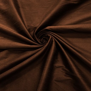 Brown - Polyester Dupioni Faux Silk Fabric/ 55” Wide/Wedding Fabric/Home Decor.
