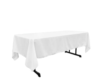 Rechteckige Tischdecke aus Polyester Popeline - Weiss.