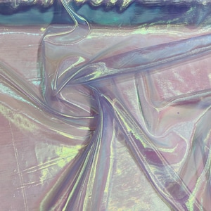 Lilac Iridescent - 100% Polyester Soft Light Weight, Sheer, See Through iridescent Organza Fabric Sold. 58/60&quot; Wide, By The Yard.