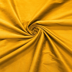 Mustard - Polyester Dupioni Faux Silk Fabric/ 55” Wide/Wedding Fabric/Home Decor.