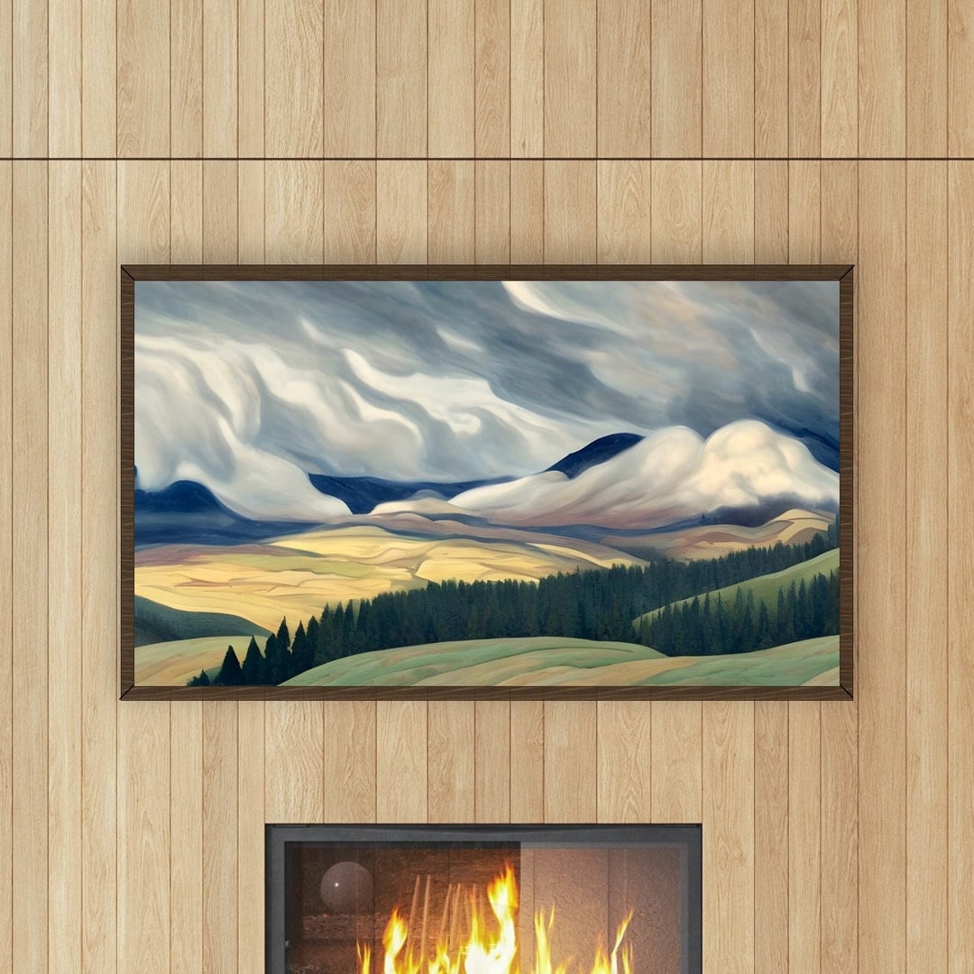 Digital AI Art for Samsung the Frame TV Billowing Foothill Etsy