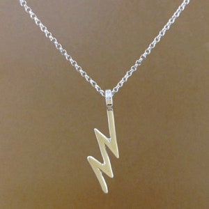 Silver Lightning Handmade Pendant - 925 Silver Necklace - Silver Pendant - Modern Necklace - Trendy Necklace- Hypoallergenic