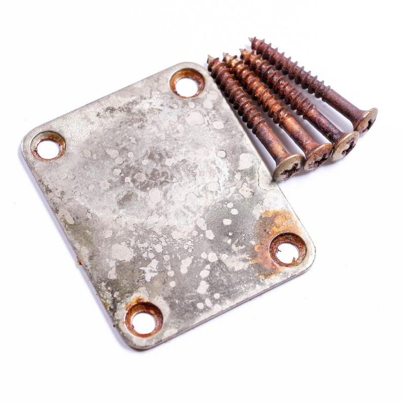 AGP ™ Aged Relic Replacement Neck Plate & Screws for Tele & Strat Style Electric Guitars #512616