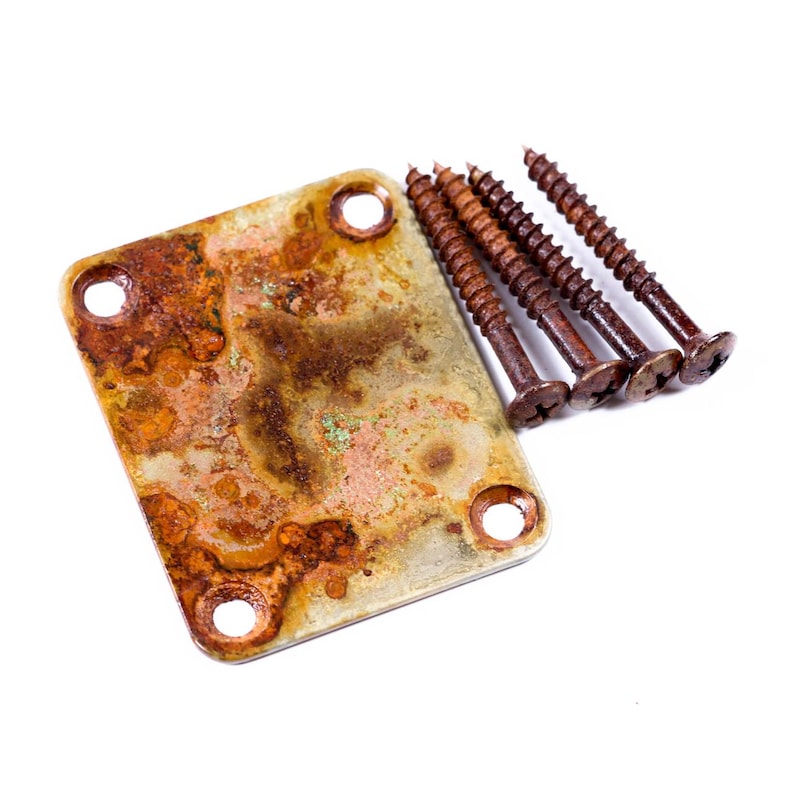 AGP ™ - Tele ® Strat® Aged Relic Guitar Neck Plate & Screws #421262