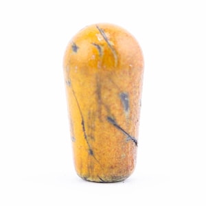 May include: A yellow and black guitar knob with a marbled pattern.