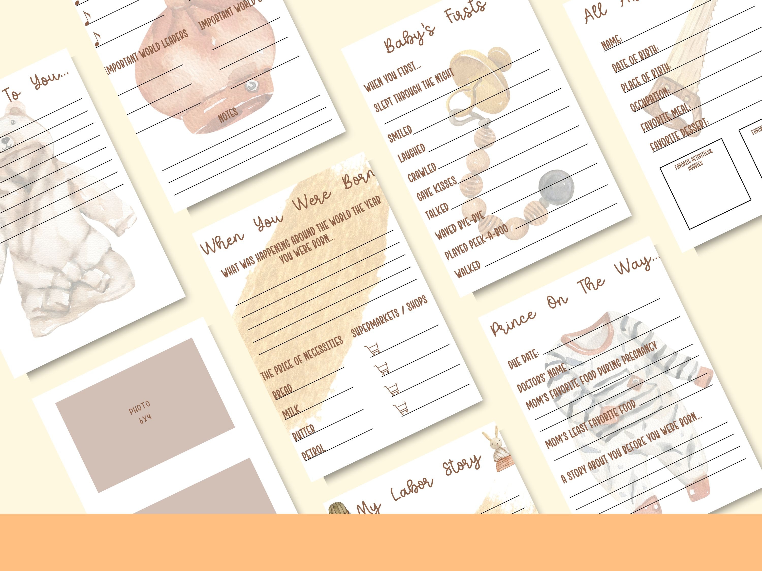 Baby Book Printable Printable Baby Memory Book Boho Baby Boy Memory ...