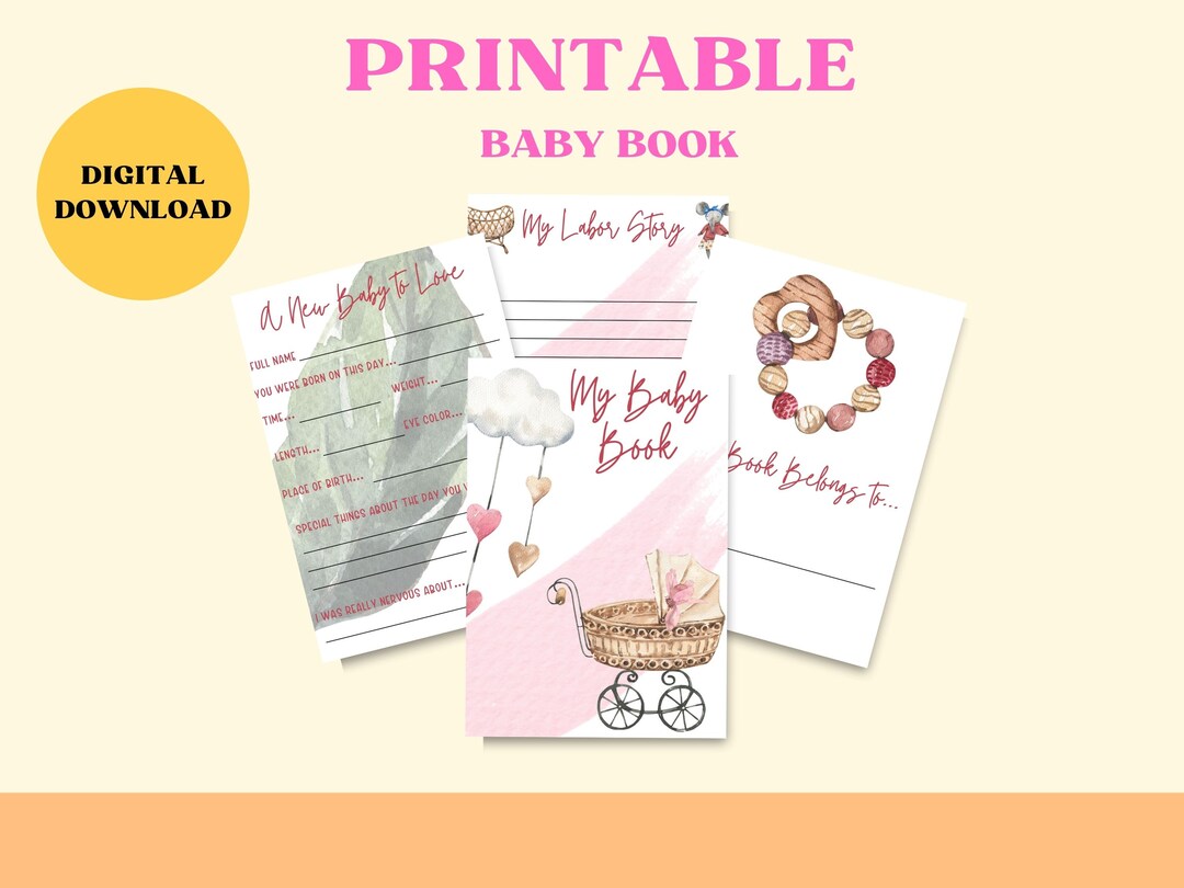 Baby Book Printable Printable Baby Girl Book Boho Baby Boho Memory Baby