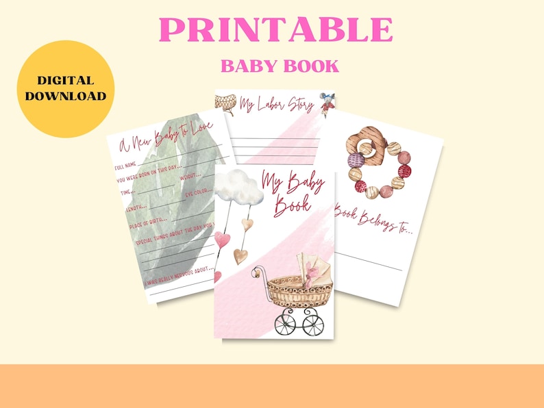 Baby Book Printable | Printable Baby Girl Book | Boho | Baby Boho ...