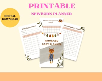 New Baby Planner | Printable Baby Planner | Newborn Planner | Baby Log Book | Baby Routine | Feeding Log | Baby Tracker | Instant Download