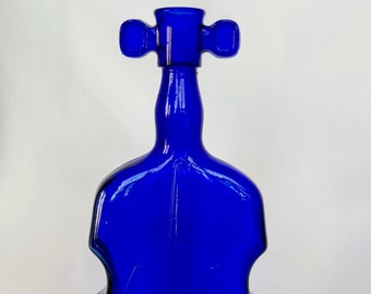 Cobalt Blue Violin/Fiddle Bottle