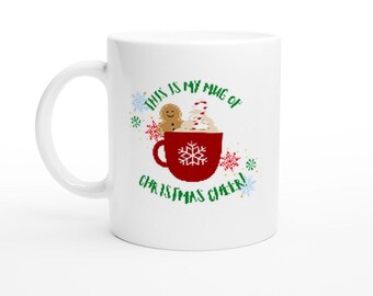 Taza de cerámica de 11 oz con la alegría de la Navidad