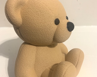 Cute textured beige bear 3D printed