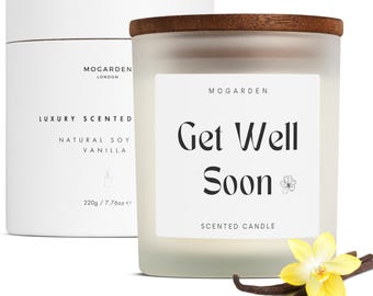 Regalos de pronta recuperación para ella y él, vela de pronta recuperación, regalos de condolencia, vela de vainilla de lujo de 220 g