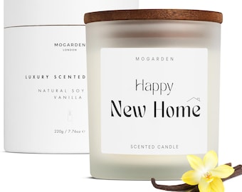 Regalo para casa nueva, regalo de inauguración de la casa, vela para casa nueva, regalo de inauguración de la casa, vela de vainilla de lujo de 220 g