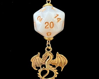 D20 Dice Silver Plated Necklace | D&D Dice Pendant Necklace | Dungeons and Dragons Necklace | Silver Chain Necklace