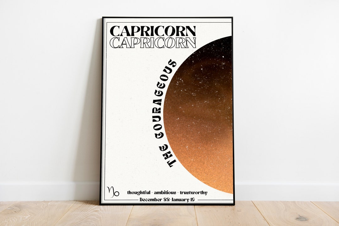 Capricorn Wall Art Zodiac Poster Printable, Capricorn Wall Art