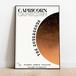 Capricorn Wall Art Zodiac Poster Printable, Capricorn Wall Art, Astrology Art, Capricorn Aura, Zodiac Art, Capricorn Gift, DIGITAL DOWNLOAD