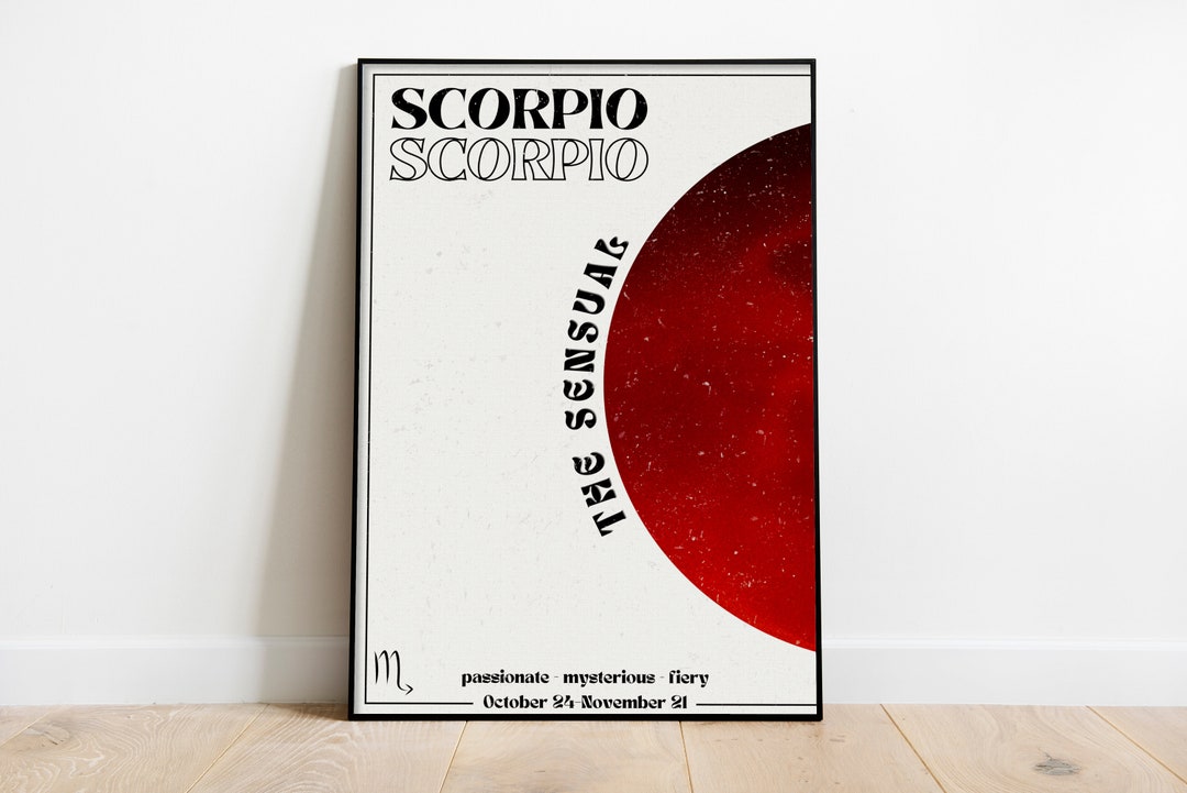 Scorpio Wall Art Zodiac Poster Printable, Scorpio Wall Art, Astrology