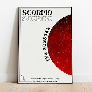 Scorpio Wall Art Zodiac Poster Printable, Scorpio Wall Art, Astrology Art, Scorpio Aura, Zodiac Art, ScorpioGift, Wall Art, DIGITAL DOWNLOAD