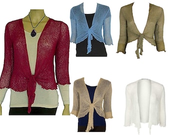 FAIRY BOUTIQUE Dames Lange Mouw Tie Up Bolero Shrug Dames Plain