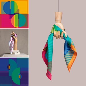 Pañuelo de satén / Pañuelo estampado ecológico de inspiración colombiana