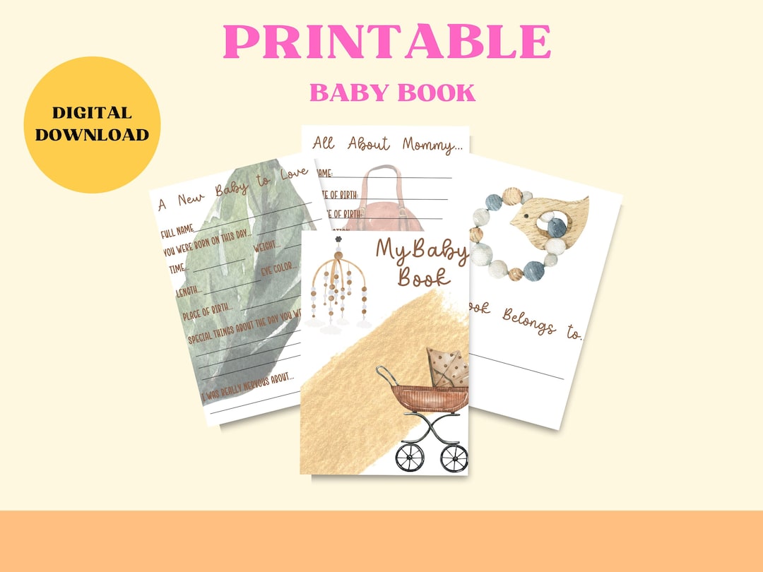Baby Book Printable Printable Baby Memory Book Boho Baby Boy Memory ...
