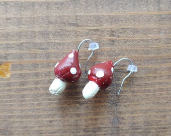 Pendientes Seta Roja