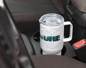 Adventure travel mug with a handle
