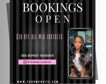 Editable Hair Flyer: Social Media Template (Canva Template)