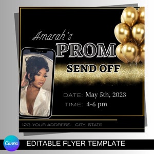 Prom Flyer, Social Media Flyer, Prom Send Off, Prom, Flyer, Template