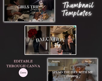 YouTube Thumbnail Templates, Vlog Branding, Canva Editable (PDF Pattern Bundle