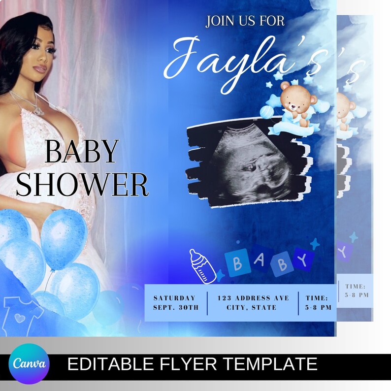 Baby Shower Flyer Invitation, Canva Template, Baby Shower Flyer Baby Shower Flyer Invitation, Canva Template, Baby Shower Flyer
