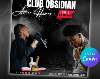 Kickback Party & Club Flyer | Editable Canva Template for DJ Events, Invites, Social Media