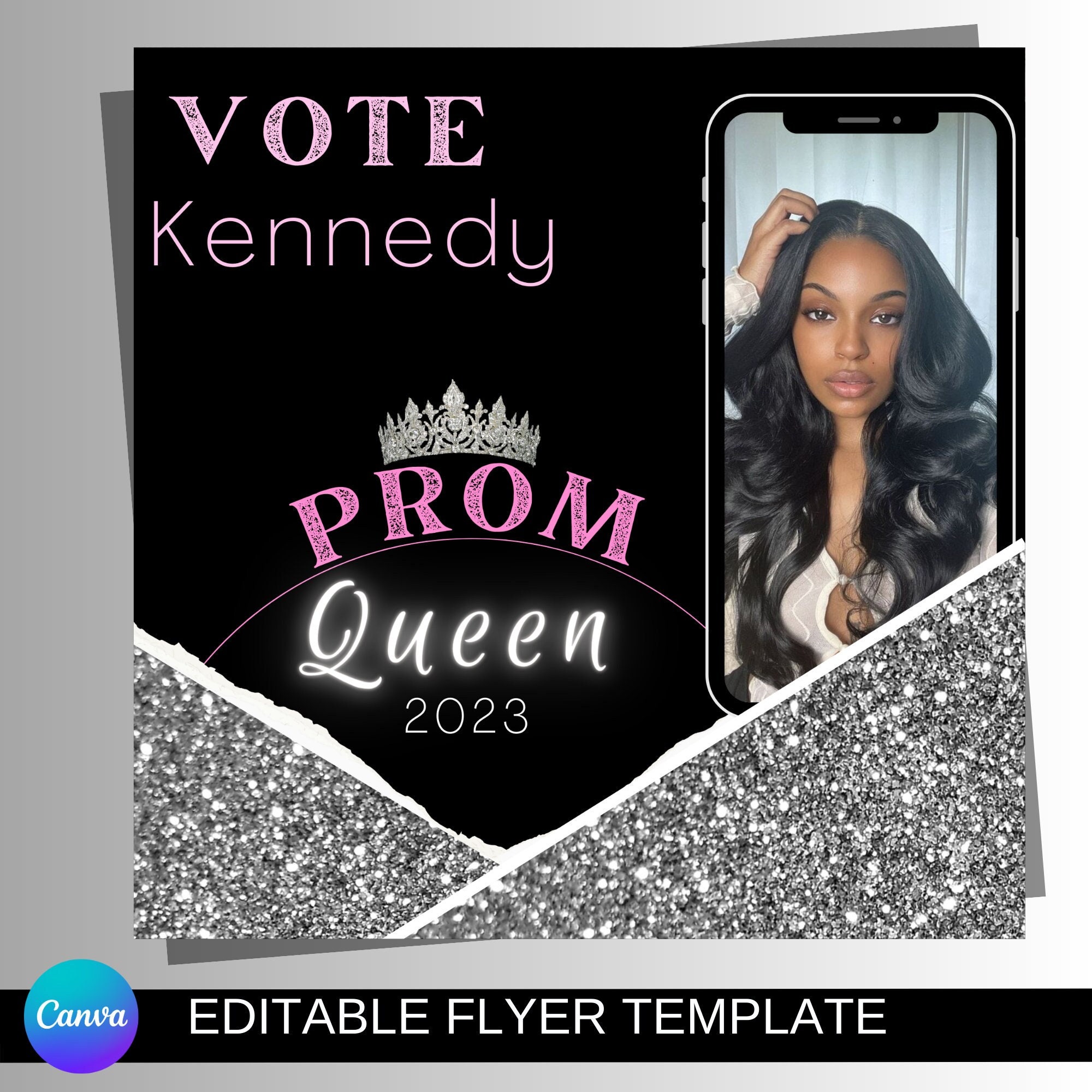 Prom Board.pdf Editable Prom Queen Flyer Template: Social Media Design (PDF) - Etsy Canada
