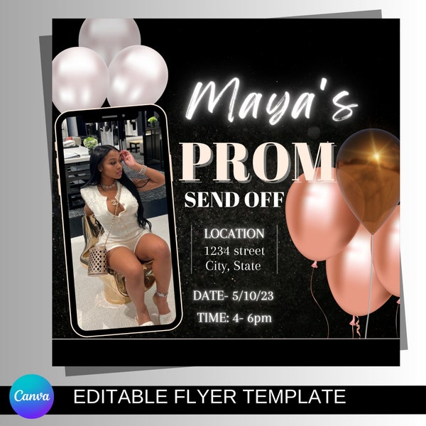 Prom Flyer, Social Media Flyer, Prom Send Off, Prom, Flyer, Template